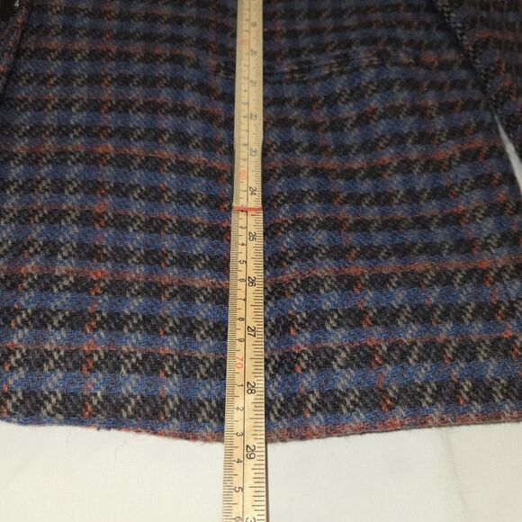 Collectible Gold Giorgio Sant Angelo Womens Size 14 Blazer Plaid Wool Blue Red - Picture 7 of 13